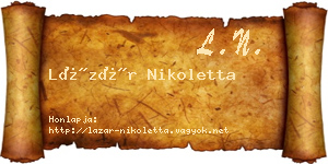 Lázár Nikoletta névjegykártya
