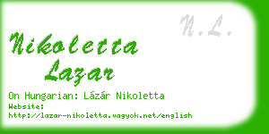 nikoletta lazar business card