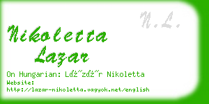 nikoletta lazar business card
